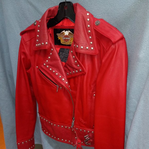 Harley-Davidson Red Leather Motorcycle Jacket